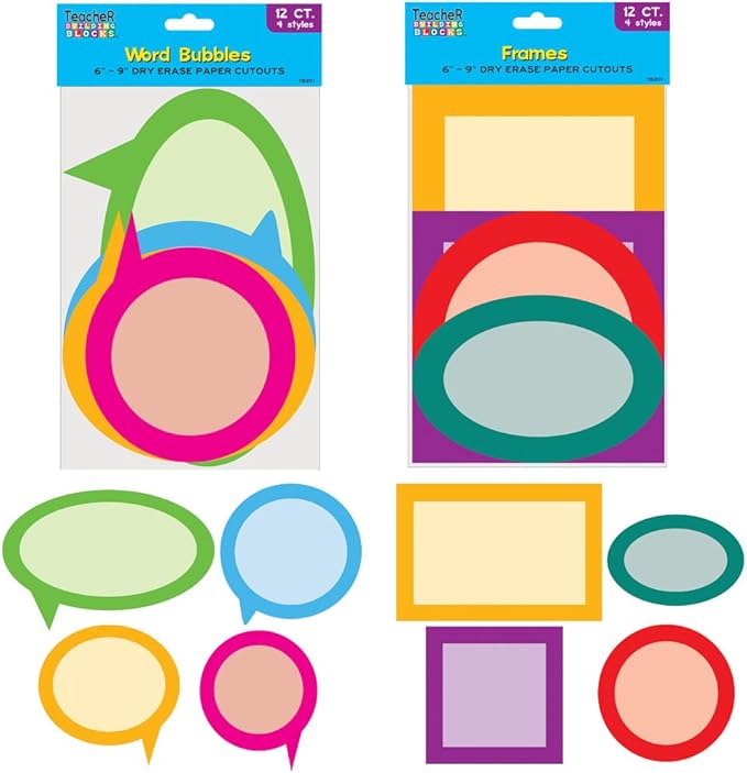 Amazon Com Teacher Building Blocks Dry Erase Blank Word Bubble