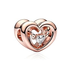 VALGACLS Radiant Heart & Floating Charm Rose Gold