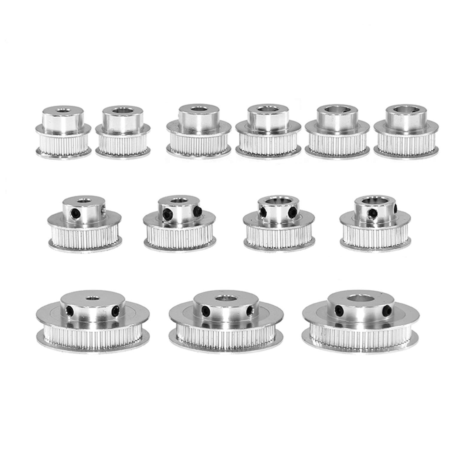 1 x GT2 aluminium toothed pulley, 40 teeth, gear bore 5 mm, 6.35 mm, 8 mm, 10 mm, 12 mm, aluminium gear wheel, tooth width 6 mm, for 3D printer reprap (40 teeth inner hole 12 mm)