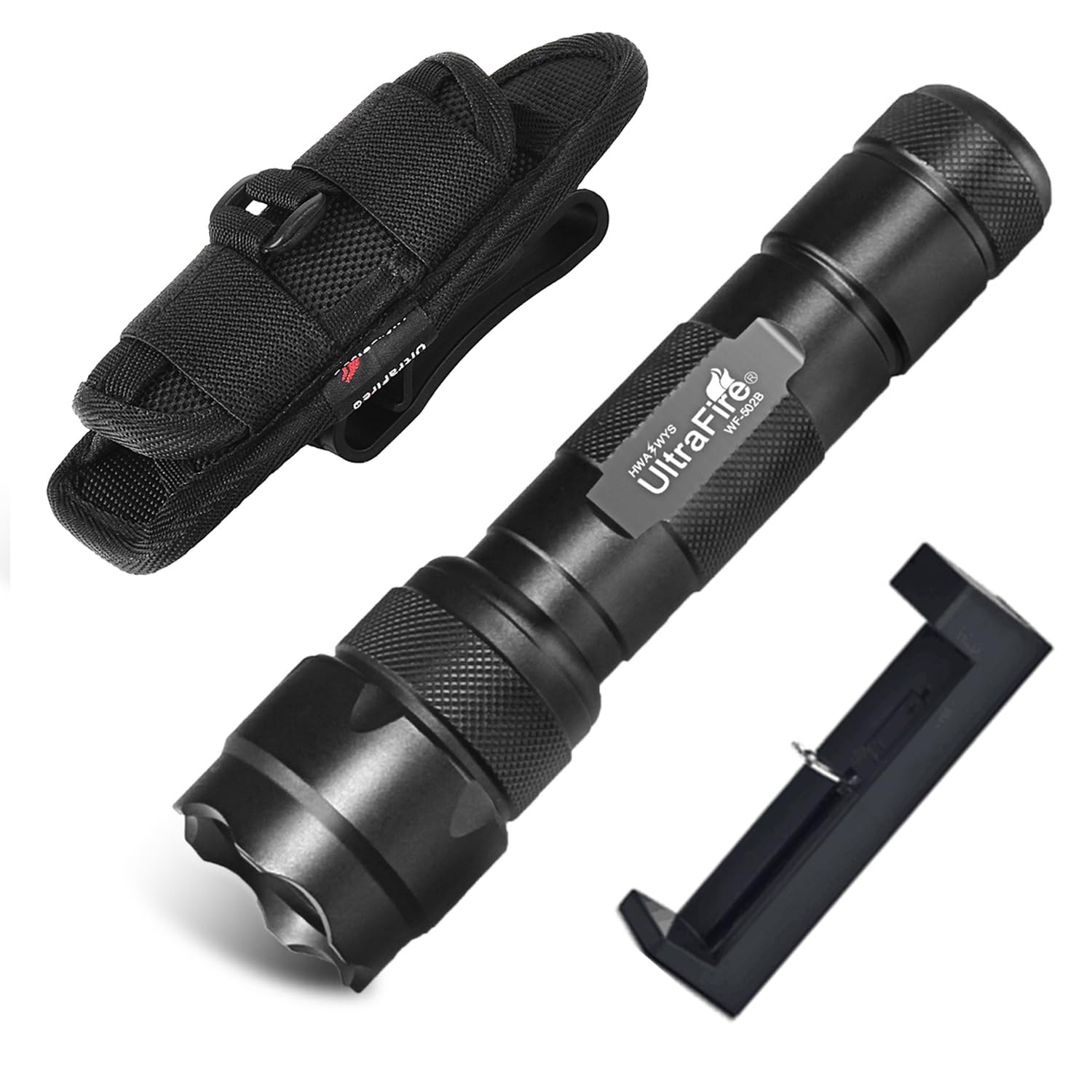 Photo 1 of ULTRAFIRE WF-502B LED Flashlight with Holster,Single Mode Tactical Flashlight 1000 High Lumen Duty Flashlights with Belt Holster,Bright Handheld Mini Small Flash Light Upgrade Kit