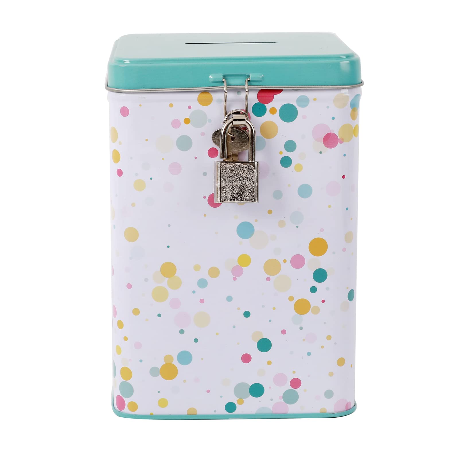 I-TOTAL® - Fun MONEY BANK with padlock and keys/Metal Money Bank with closure (BUBBLE)