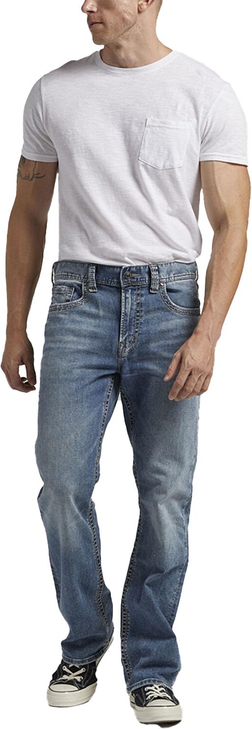 Silver Jeans Co. Men's Craig Easy Fit Bootcut Jeans, Light Wash, 42W x 30L Image