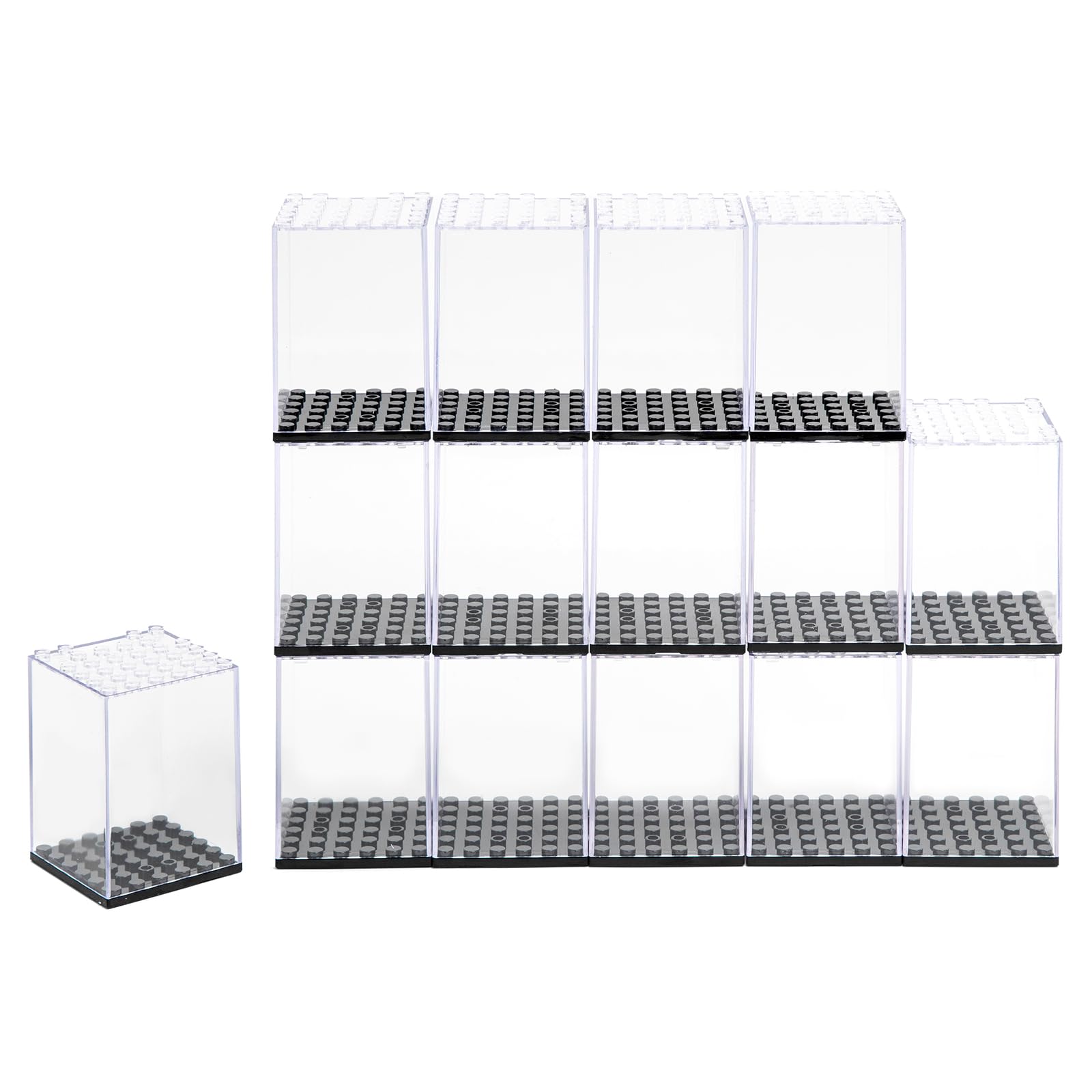 Photo 1 of 15PCS Minifigure Display Case for Lego Minifigure Clear Acrylic Building Block Display Box Storage for Action Figures Blocks Stackable Storage Case Gift for Lego Lovers
