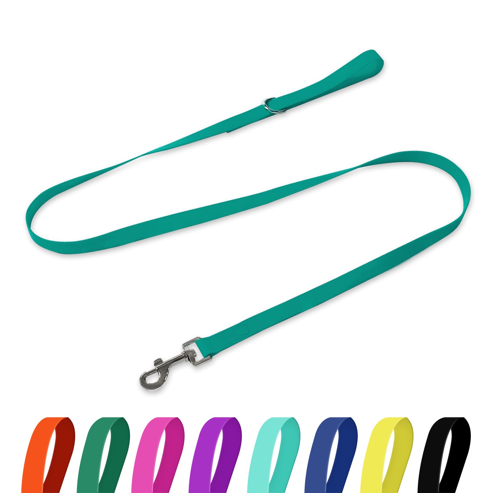 Photo 1 of Kidding Pets Waterproof Dog Leash, 5/6 FT Durable Odor-Proof Dog Leashes with Strong Metal Hooks Fits Small Medium or Large Dogs (Emerald Green, 6FT - 1 inch Width)