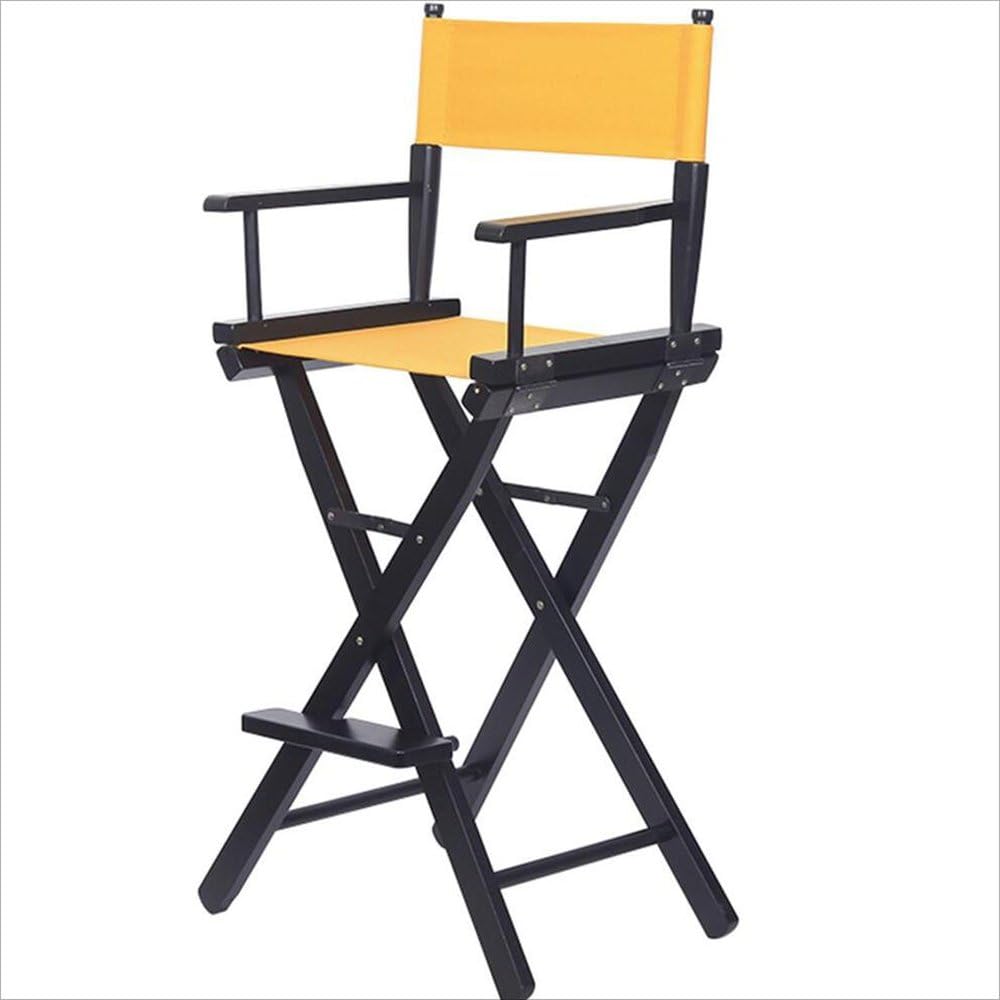 SYF Foldable Personality Fashion Portable Solid Wood Bar Chair High Chair Makeup Chair Director Chair A+ (Color : A)