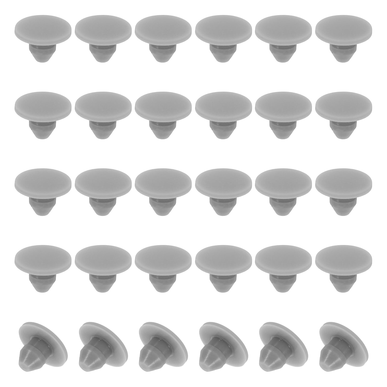 PATIKIL 4mm Diameter Silicone Round Snap, 40 Pcs in Type Locking Furniture Hole Plug Button Wide Edge Protective Cover Fit for 3.8-4.2mm Hole for Seal Bulkhead Cylinder, Grey โ image 1