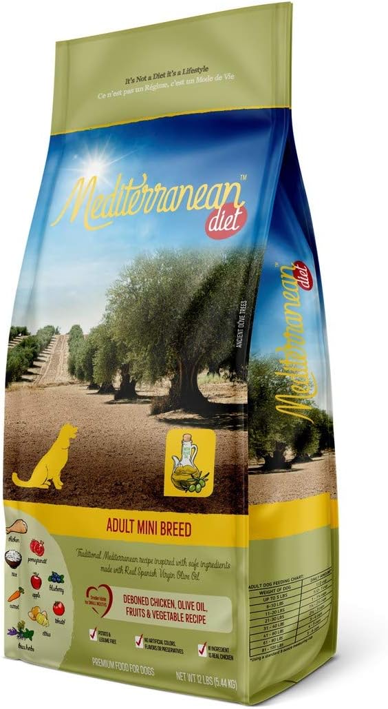 Amazon Com Mediterranean Diet Small Breed Adult Chicken Olive Oil Dog Food 4 Lbs Pet Supplies