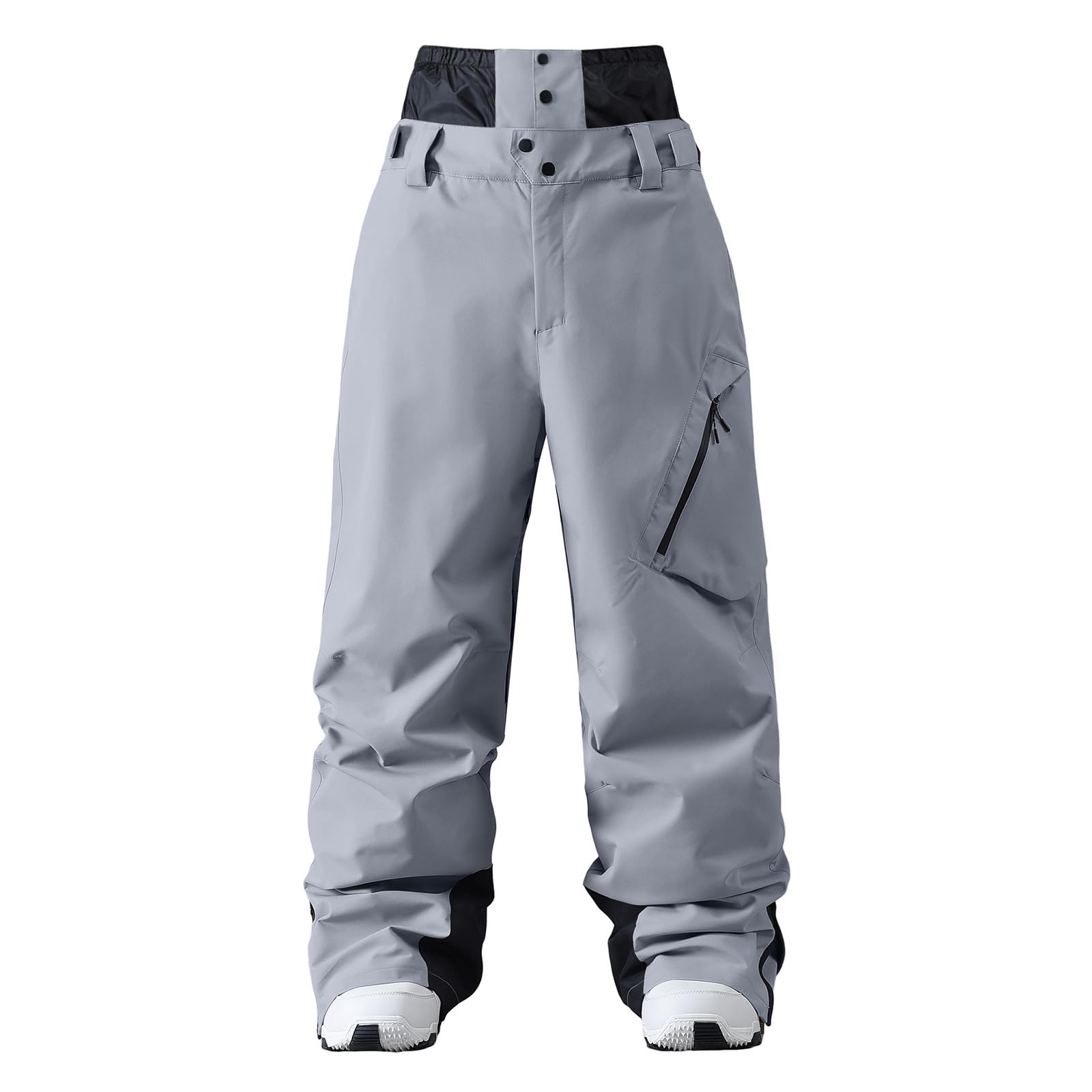 Photo 1 of WOWULOVELY Womens Mens Ski Pants Baggy Cargo Snow Pants Loose Fit Waterproof Windproof Insulated Warm Insulated Winter Sport(-Beige-XL)