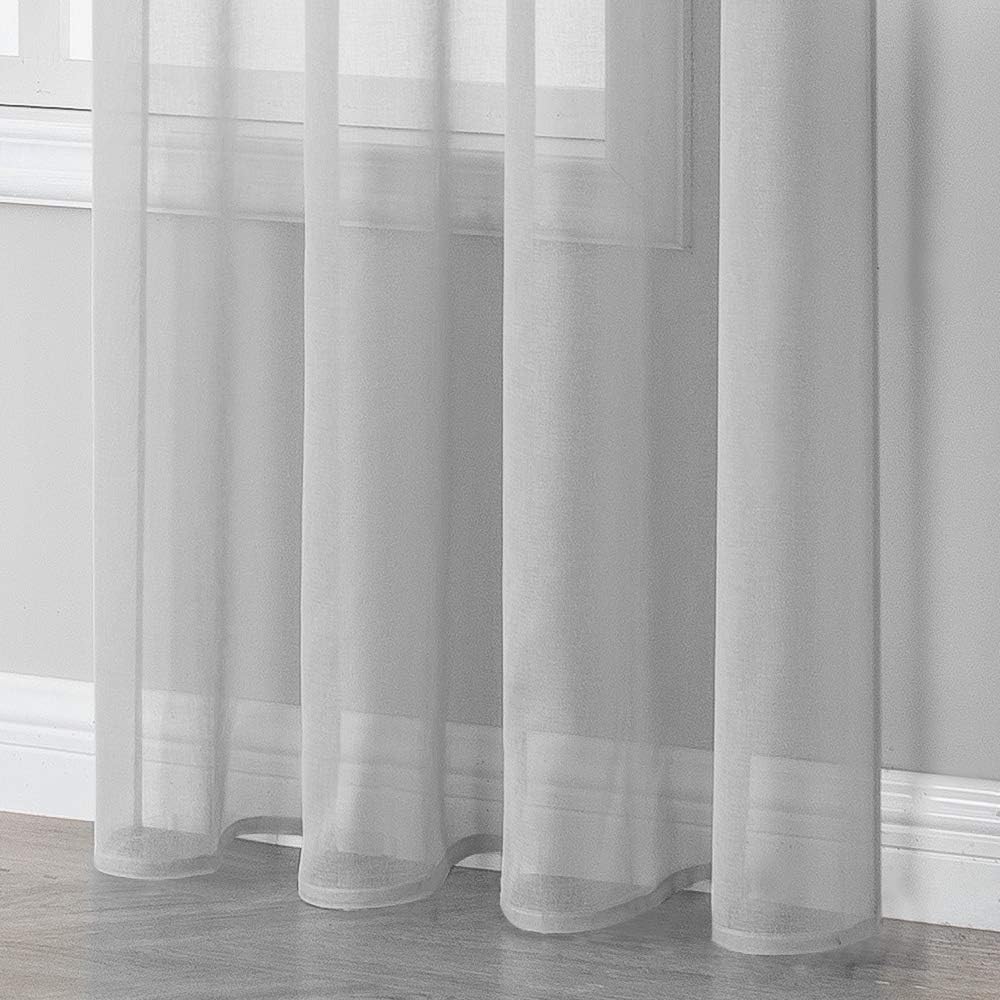 MRTREES Grey Voile Curtains 72 Drop Pair - Image 4