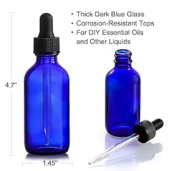 AOZITA 4 Pack, 2 oz Dropper Bottles with 1 Funnel