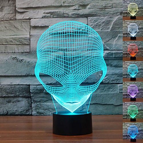 Mingruie Alien 3D Touch Night Lamp 7 Color Changing USB Desk LED Night Light Home Decor Customized Gift