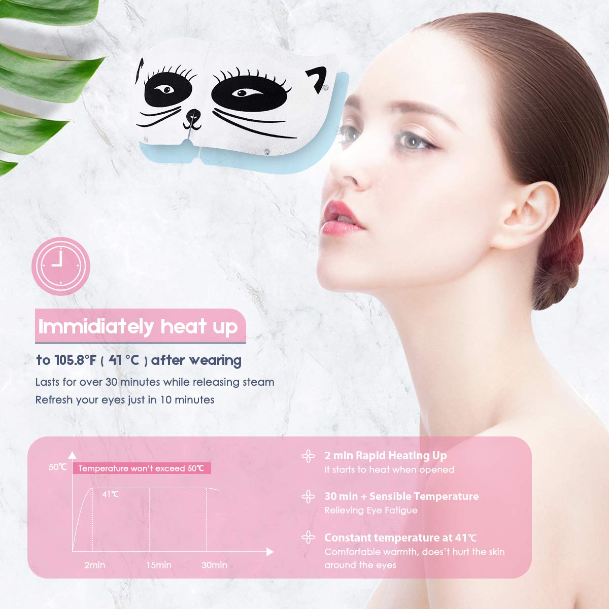 Moist Heat Eye Compress | Steam Eye Mask for Dry Eyes, Help Sleep, Blackout, Breathable, Relieves Eyestrain Fatigue Dryness Soreness, Men Women, 20 Sheets