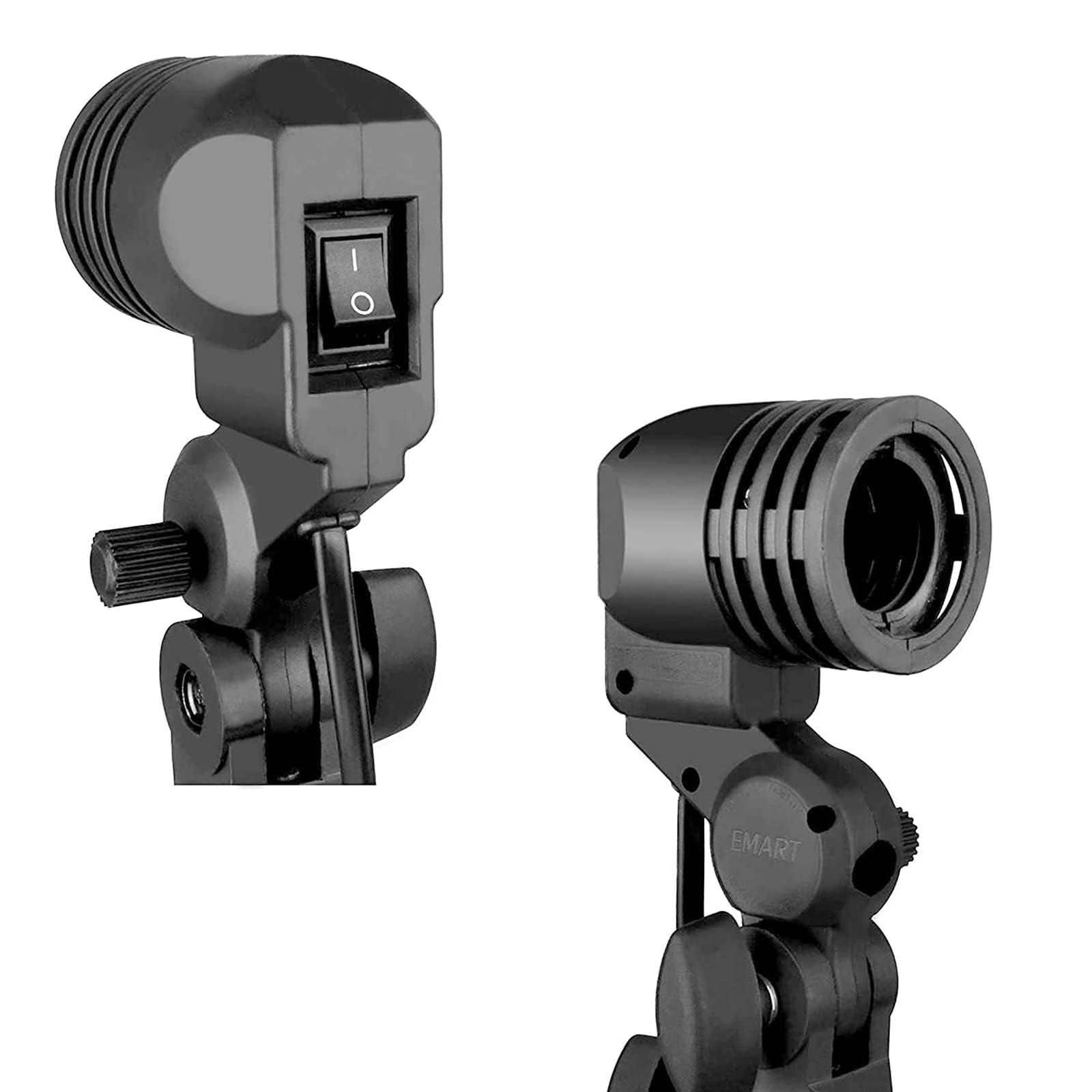 EMART Light Bulb Stand, E26 / E27 AC Socket with Umbrella Lamp Holder, Photography Lighting Mount for Photo Video Studio - 2 Pack