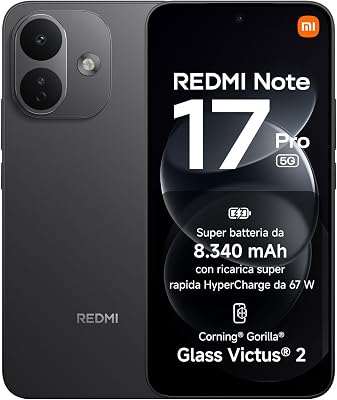REDMI Note 17 Pro 5G, Smartphone 8+512GB, Black, Batteria da 8340 mAh