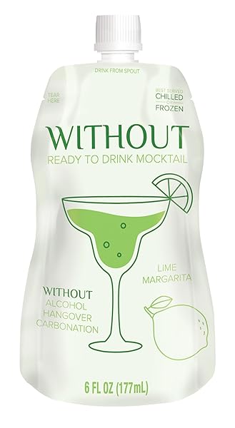 WITHOUT READY TO DRINK LIME MARGARITA MOCKTAIL, ZERO PROOF, NON-ALCOHOLIC, MIXER, CELEBRATION, PARTY, FROZEN OR CHILLED