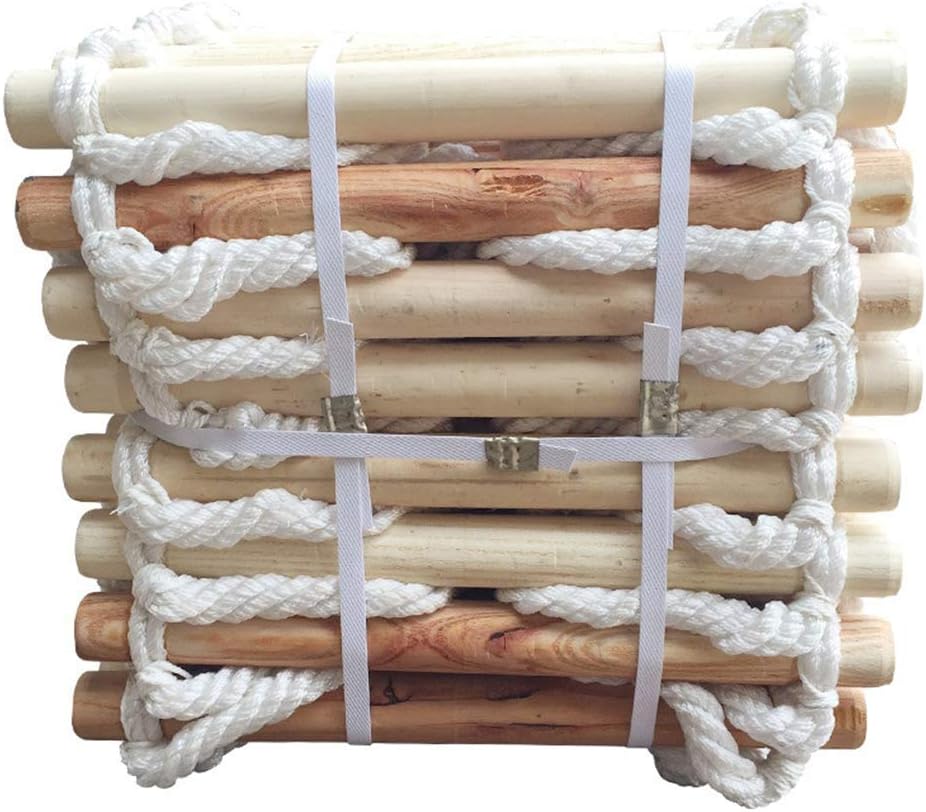 FIREDUXYL Wood Soft Rope Ladder, Escape Safety Ladder, Emergency Work Safety Response Self-Rescue Non-Slip Outdoor Climbing Rope Ladders,20m/66ft