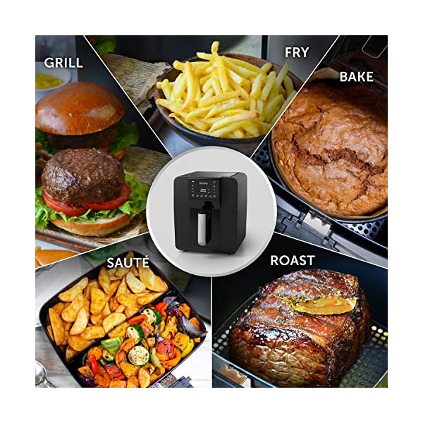 Breville-Halo-Air-Fryer-Digital-Air-Fryer-Oven-55-Litre-Fry-Bake-Roast-and-Grill-Black-VDF126 Breville Halo Air Fryer | Digital Large Air Fryer Oven | 5.5 L | Fry, Bake, Roast & Grill | 1700 W | Energy Efficient…