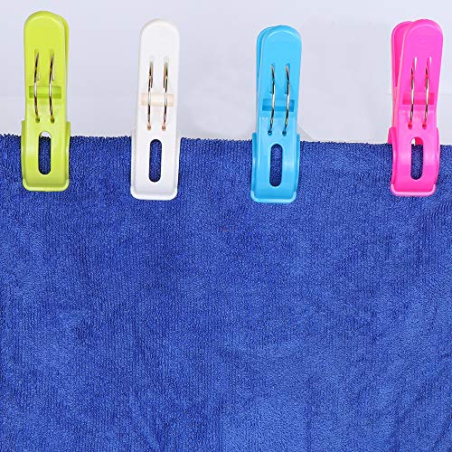 Ostrichy Beach Towel Clips for Pool Chairs, Plastic Beach Chair Clips, Towel Clips for Beach Chairs Cruise, Fashion Bright Color Pool Chair Clips, 8 Pieces Oversized Beach Towel Clips