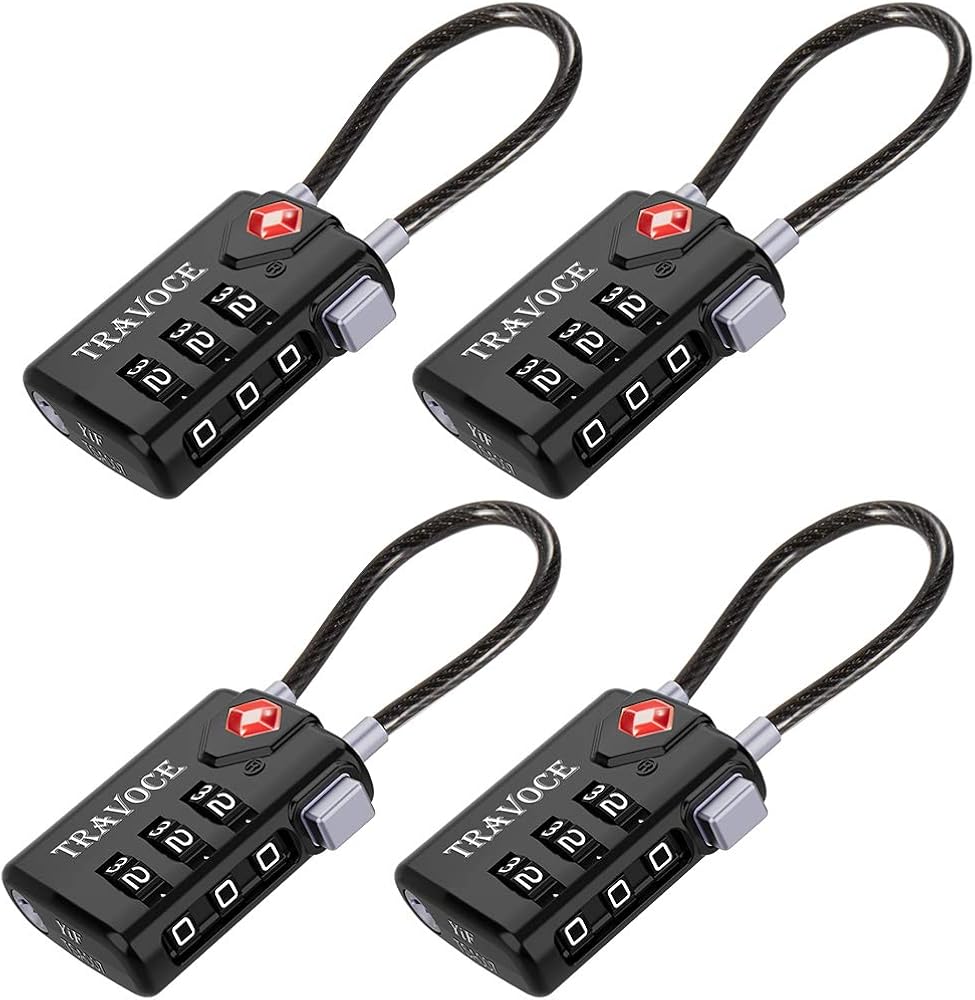 TSA Approved Luggage Locks, Travel Locks Which Also Work Great as Gym Locks, Toolbox Lock, Backpack and more, Black 4 Pack: Clothing