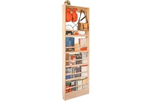 morimoe Wooden Kids Bookshelf, Wall Mount Shelf with Hooks, Organizer for Toys and Books, Space-Saving