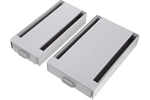 HOMOCONO 2pcs Adhesive under Desk Storage Box, Hidden Drawer Organizer for Office and Classroom, Gray Table