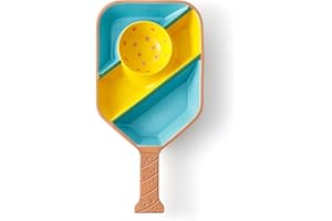 VELENTI Pickleball Paddle Snack Tray - Cool Pickleballs Serving Tray for Snack - Paddle-Shaped Serving Tray with Compartments - 50 Year Birthday Unique Divided Snack Trays - Blue