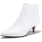 IDIFU Women Booties Low Kitten Heel Ankle Boots Pointed Toe Short Boots Dress Sexy Shoes