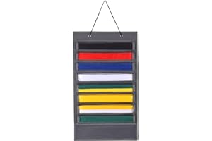 ZFZGFRCS Karate Martial Arts Belts Storage Organizer- Holds 8 Karate Belts and 5 Medals, Martial Arts Taekwondo Belt Display Holder, Durable & Dust-Proof