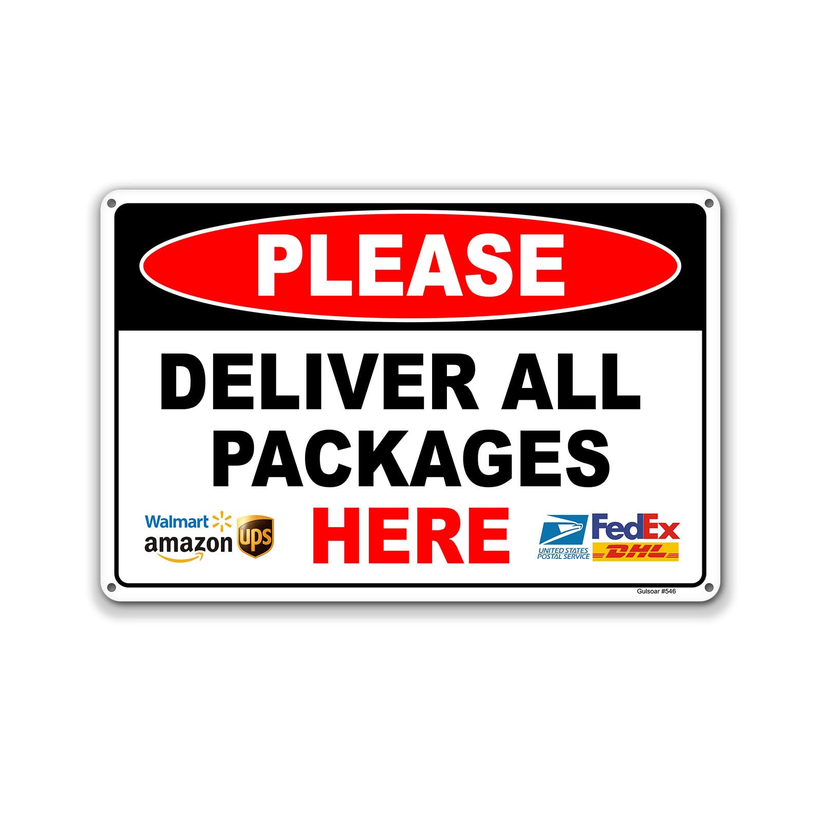 Photo 1 of (1 Pack) 8x12 Inch Package Delivery Metal Sign, Please Deliver All Packages Here, Waterproof & Rustproof Red Aluminum Delivery Instructions for Box House Yard Front Door Outdoor Home Use