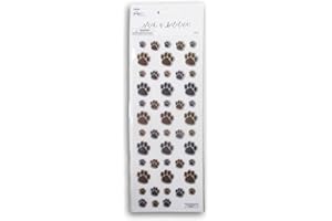 STICKABILITIES Dog Paw Stickers - 3D Puffy Adhesive Decals for Crafts & Scrapbooks - Pack of 48 Pieces