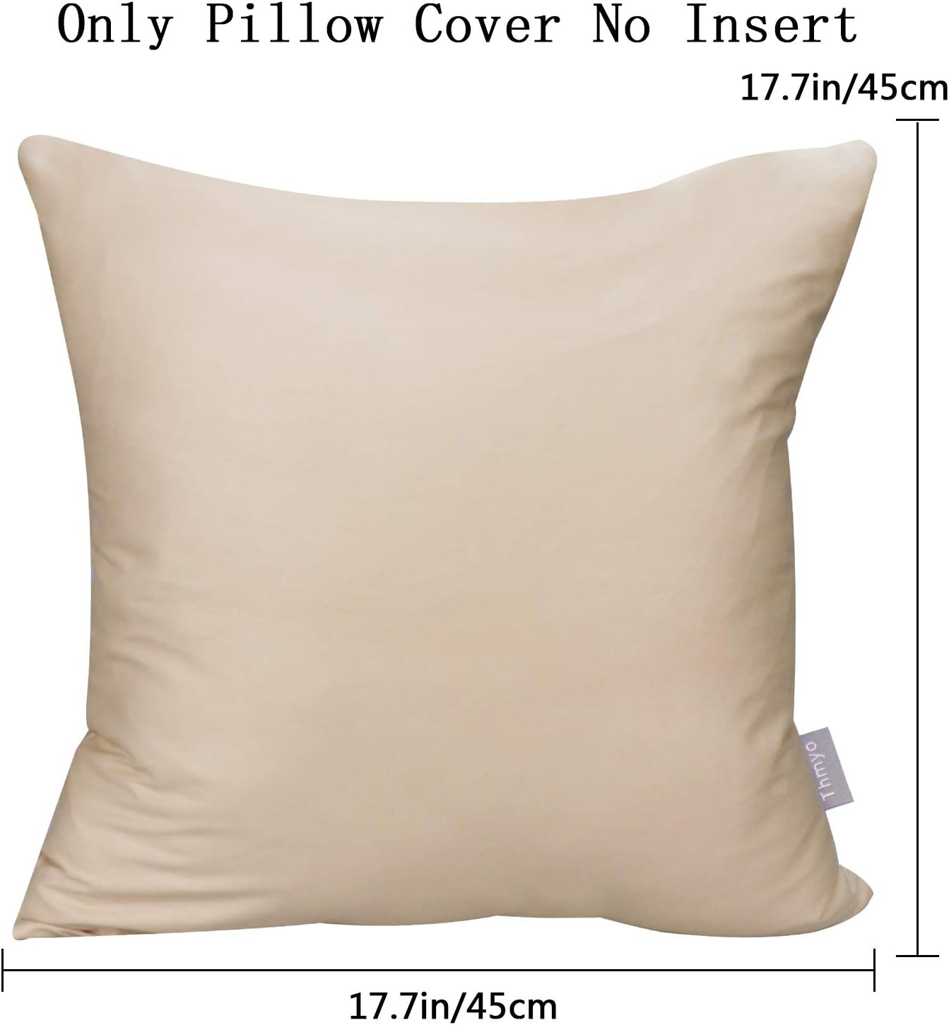 4-Pack 100% Cotton Comfortable Solid Decorative Throw Pillow Case Square Cushion Cover Pillowcase (Cover Only,No Insert)(18x18 inch/ 45x45cm,Khaki): Home & Kitchen