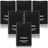 Dansib 6 Pack Hand Sanitizer Spray for Men Black Travel Size Hand Sanitizer Spray Mini Eucalyptus Scented Hydrating Pocket Gifts for Coworker Staff Teacher Holiday New Year Party Gift