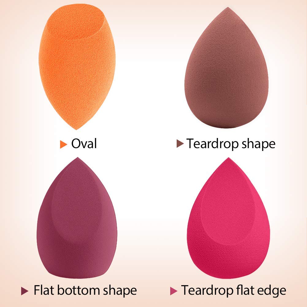 BAIMEI 4Pcs Makeup Sponge Blender Set, Multi-shape Blending Sponges for Dry & Wet Use, Multi-color Foundation, Blush Beauty Sponges : Beauty