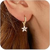 Reuscol Gold Earrings for Women Gold Hoop Dangle Huggie Stud Drop Earrings Dainty 14K Gold Plated Earrings for Women Hypoallergenic Lightweight