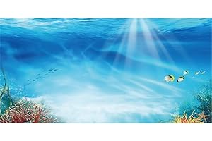 AWERT Undersea Theme Aquarium Background Colorful Coral Tropical Fish Sunshine Underwater World Fish Tank Background 36x24 inches Vinyl