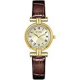 CILOA Women's Watches Gold Vintage Roman Numeral Dial Waterproof Watch for Women Luxury Small Wristwatch with Stainless Steel Leather Band
