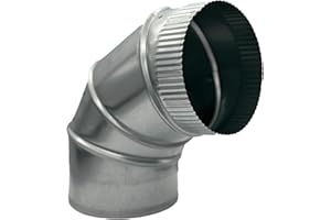 Mitchell Metal 4" Adjustable Duct Elbow 90 Degree HVAC - Galvanized Sheet Metal 28-Gauge Duct Connector - Ideal for Round Tube Air Ventilation & Vent Pipe Ductwork (4 Inch)