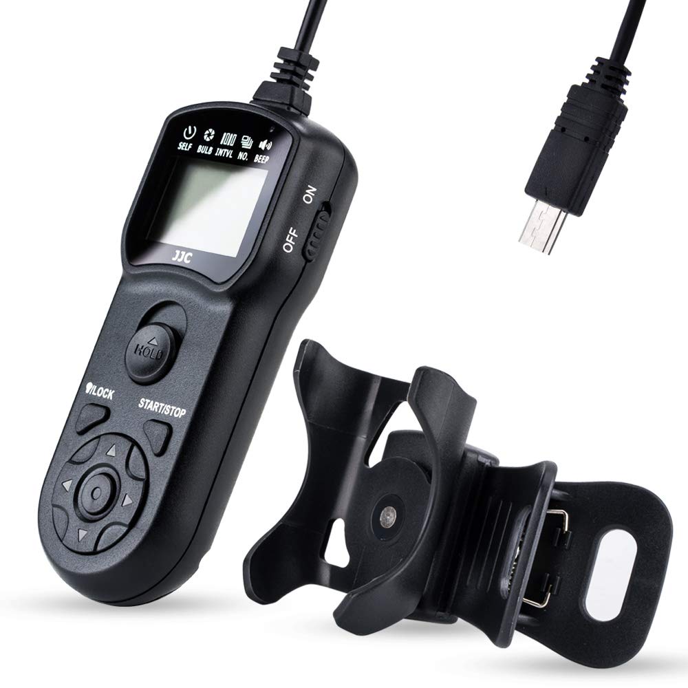 JJC Multi-function Timer Remote Control with Tripod Holder Clamp for Sony Alpha A1 A1II A9 A9II A9III A6600 A6000 A7II A7R A7RII A7RIII A7S A7SII A7SIII HX90 HX300 RX1RII RX1R RX100M7 Replaces RM-SPR1