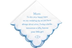 Wedding Handkerchiefs for Bride, Wedding Gifts Something Blue for Bride Embroidered Hankies for Groom Weddin Day