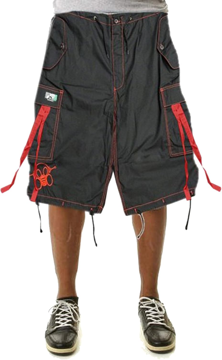Ghast Unisex Cargo Drawstring Rave Dance Shorts: Clothing