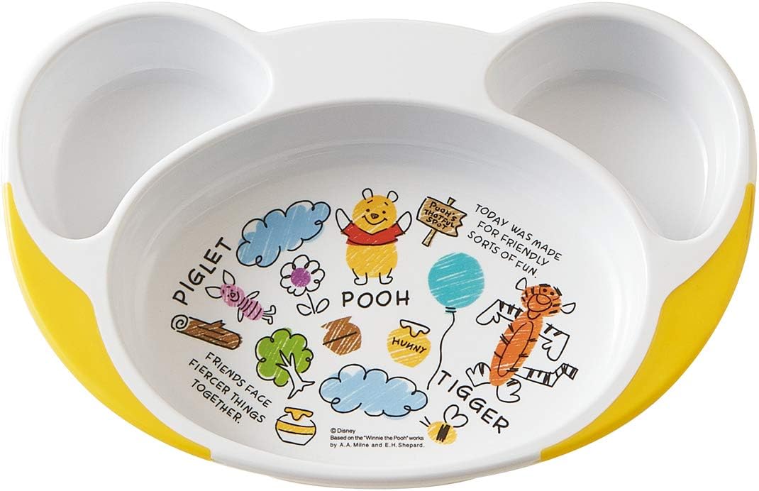 スケーター 子ども用プレート すくいやすい 子供食器 ベビー ランチ皿 プー スケッチ ディズニー 22.7×15.7×H3.6cm WP7
