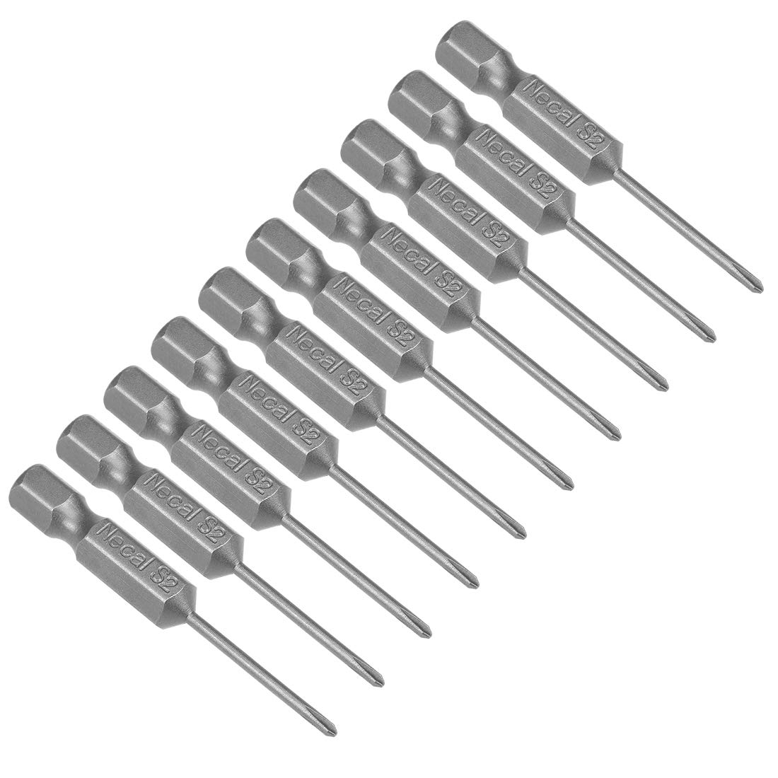 sourcing map 10pcs 50mm 1/4" Hex Shank 1.6mm PH00 Magnetic Phillips Head Screwdriver Bits S2 High Alloy Steel