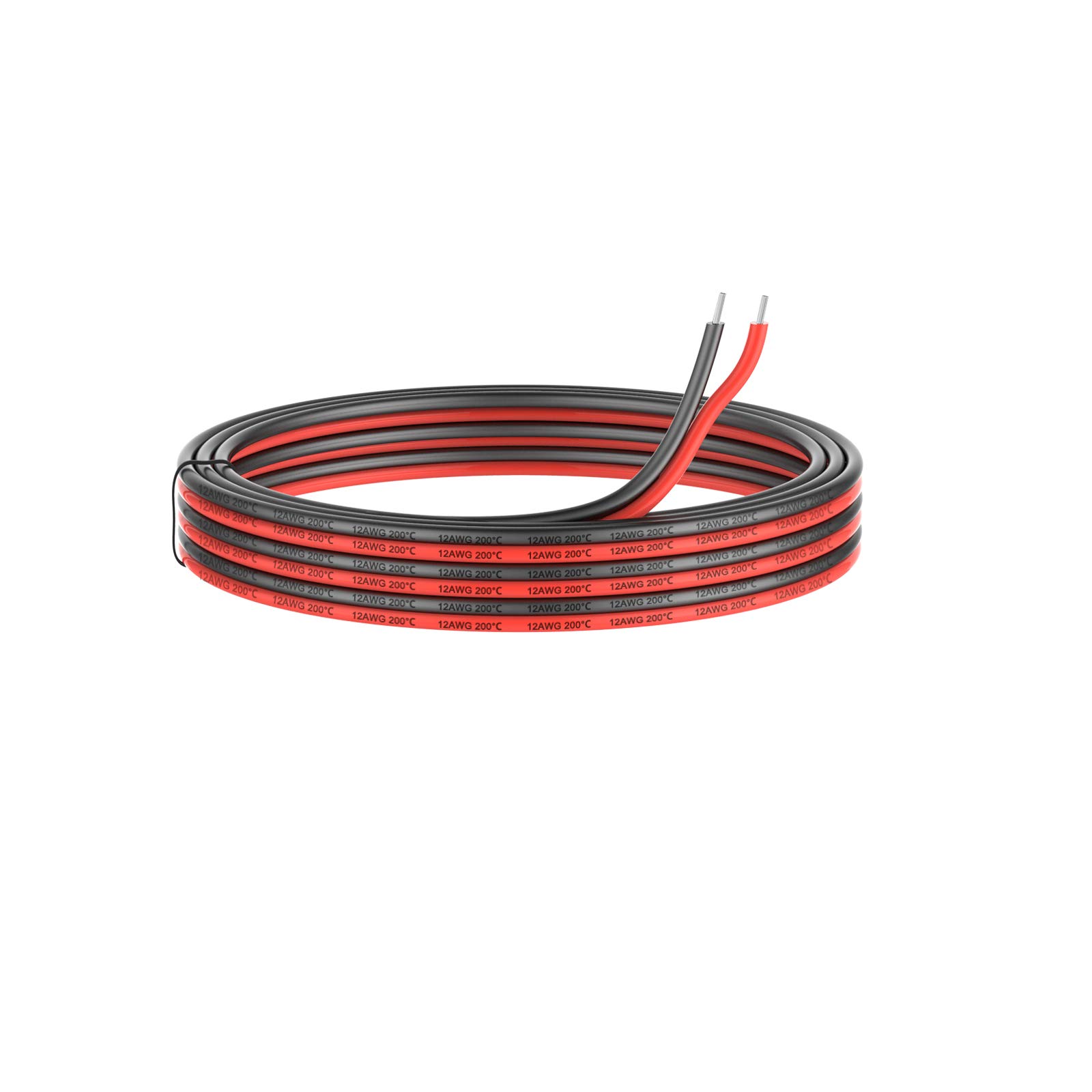 22awg 0.32mm² Electrical wire 2 Cores silicone wire 10 Meters [Black 5M Red 5M] 22 Gauge 200 Deg C 600V flexible Extension cable cord Stranded Tinned copper wire Hookup lead wire