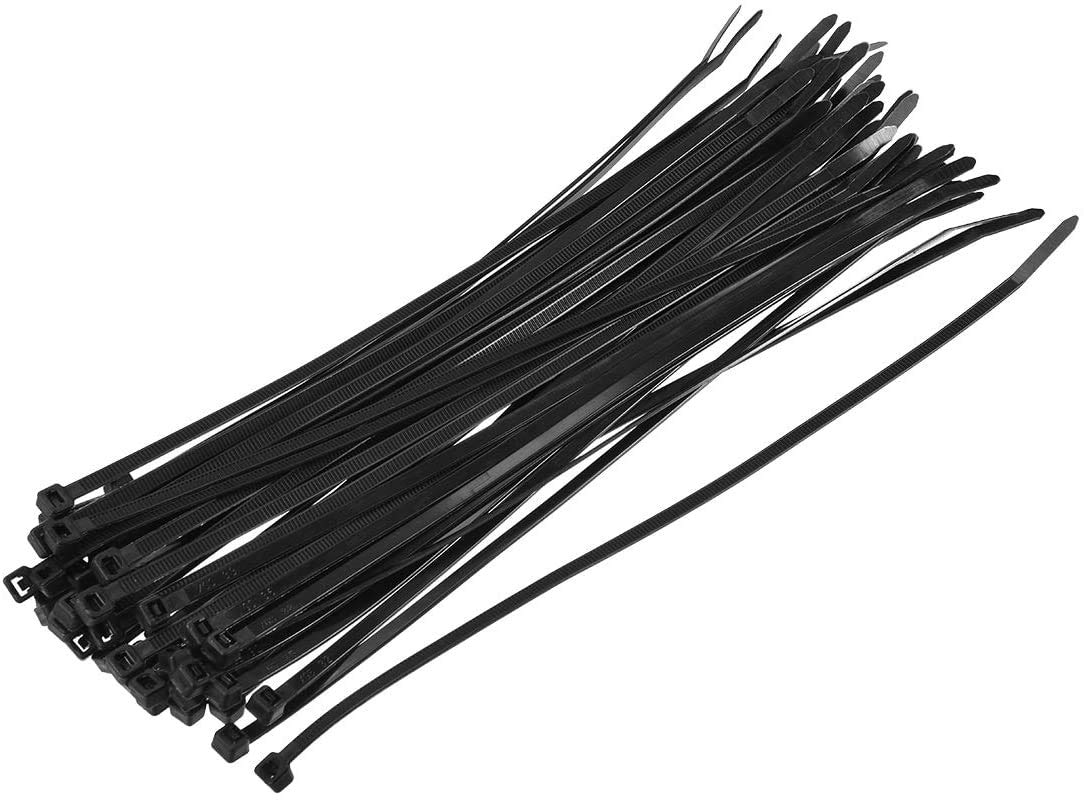 MroMax 150pcs Nylon Cable Ties 500mm x 5.2mm Self-Locking Nylon Tie Wraps for Organizing Wires Home Office Use Black