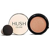 Hush Glow™ Foundation Cushion SPF 30 Skincare-Infused Lightweight with Mushroom Applicator for Mature Skin, Hyaluronic Acid & Peptides, Buildable Natural Coverage, Non-Cakey Finish BrunetBrown