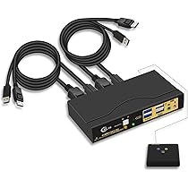 KVM CKLau 8K 4K デュアルモニター Displayport Amazon.com: CKLau 4K@60Hz 2 Port Dual Monitor KVM Switch