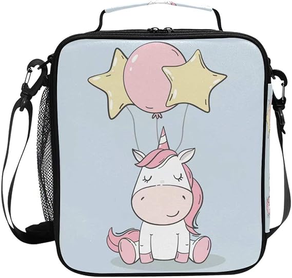 Cute Unicorn Kids Lunch Box Insulated Lunch Bag Large Freezable Lunch