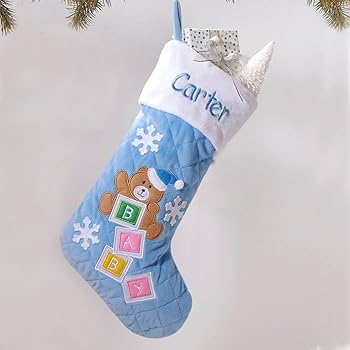 Download Amazon.com: Baby's First Personalized Christmas Stocking ...