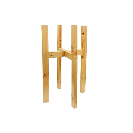 SHOPMEFAST Plastic;Wood Plant Stand (Brown_ 25 Inch x 15 Inch)