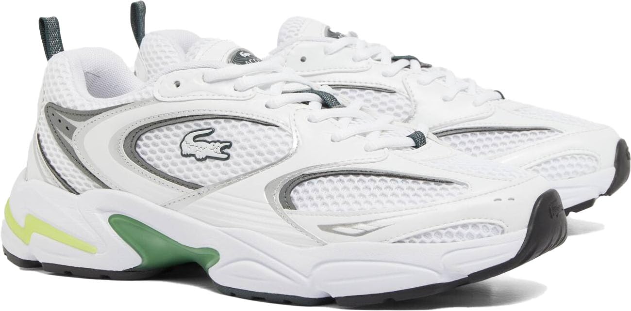 Lacoste Mens Storm 96 2K Sneaker, WHT/DK GRN, 11.5